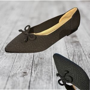 Women's Flats Shoes Pointed Toe Knit Ballet Comfort Breathable Slip On Size 9
